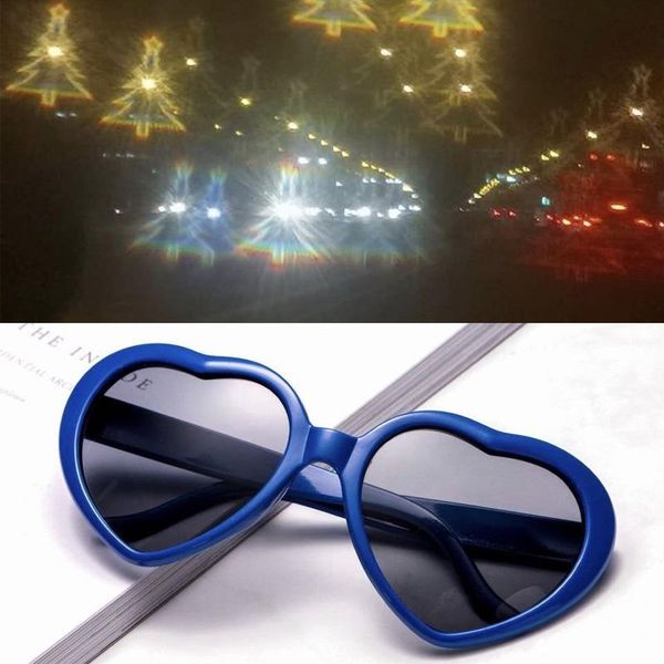 sunglasses love heart shaped glasses watch the lights change to christmas tree shape at night diffraction women fashion, White;black
sunglasses love heart shaped glasses watch the lights change to christmas tree shape at night diffraction women fashion, White;black