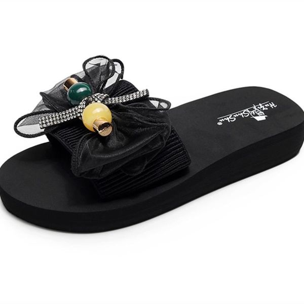 slippers 2021 fashion women's for woman cute bow wedge platform slide sandals female ladies outdoor cool soft beach slides women, Black
slippers 2021 fashion women's for woman cute bow wedge platform slide sandals female ladies outdoor cool soft beach slides women, Black