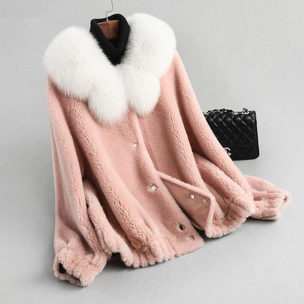 women's fur & faux real coat female collar 100% wool coats 2021 autumn winter jacket women korean outwear casaco feminino my, Black
women's fur & faux real coat female collar 100% wool coats 2021 autumn winter jacket women korean outwear casaco feminino my, Black