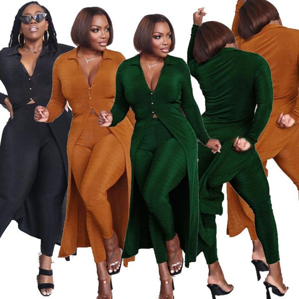 women's two piece pants fall women clothing solid sets elegant single-breasted v-neck split long skinny clubwear outfits, White
women's two piece pants fall women clothing solid sets elegant single-breasted v-neck split long skinny clubwear outfits, White