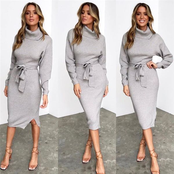 casual dresses 2021 winter long sleeve women thin knitted dress turtleneck sashes slim midi fashion ladies solid package hip, Black;gray
casual dresses 2021 winter long sleeve women thin knitted dress turtleneck sashes slim midi fashion ladies solid package hip, Black;gray