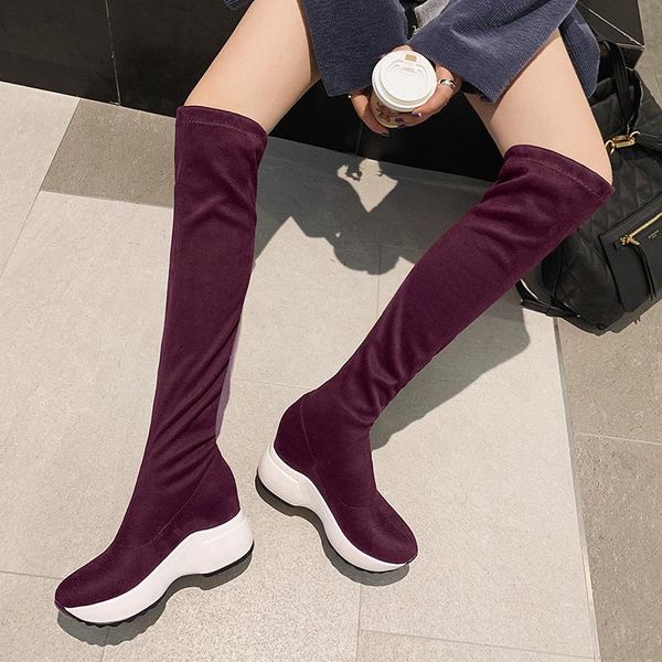 boots 2021 women over the knee high thick heels winter shoes pointed toe elastic fabric size 34-43, Black
boots 2021 women over the knee high thick heels winter shoes pointed toe elastic fabric size 34-43, Black