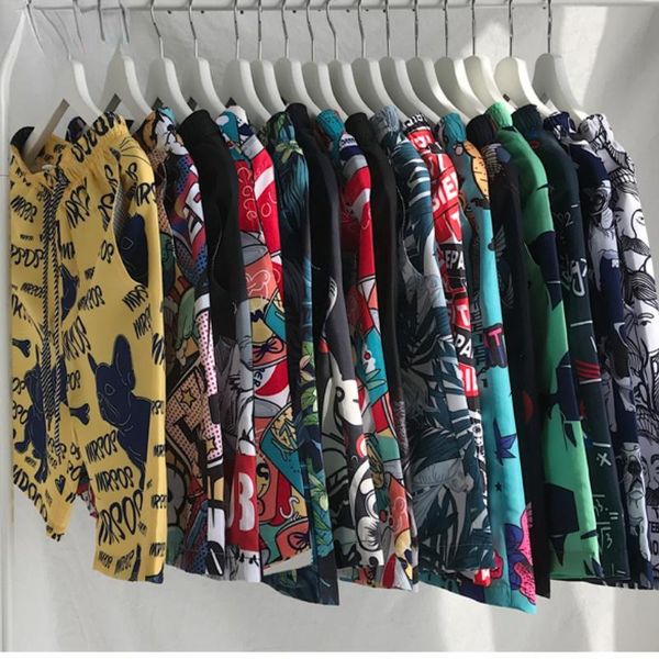 men's shorts casual printed summer loose chic knee length plus size 4xl mens korean style harajuku quick drying couples, White;black
men's shorts casual printed summer loose chic knee length plus size 4xl mens korean style harajuku quick drying couples, White;black
