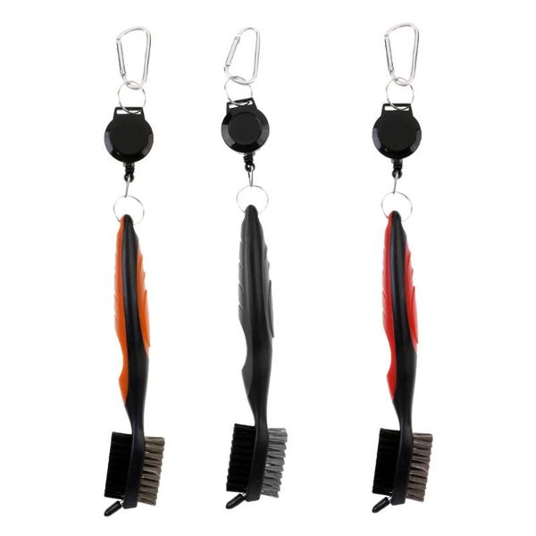 golf training aids dual sided nylon & wire club brush groove cleaner with retractable rope
golf training aids dual sided nylon & wire club brush groove cleaner with retractable rope