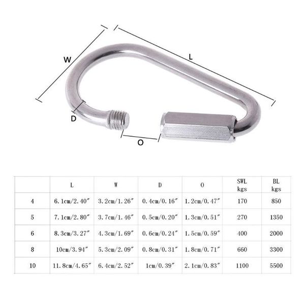 304 stainless steel carabiner with lock quick hang hook chain connecting buckle 'zt 304 s jllxex
304 stainless steel carabiner with lock quick hang hook chain connecting buckle 'zt 304 s jllxex