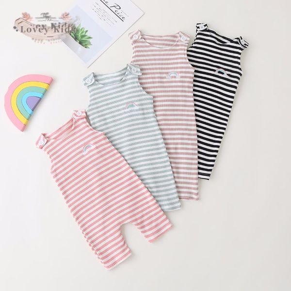 jumpsuits 2021 toddler baby girl boy soft romper jumpsuit sleeveless cottton striped embroidery rainbow 4 color clothing, Blue
jumpsuits 2021 toddler baby girl boy soft romper jumpsuit sleeveless cottton striped embroidery rainbow 4 color clothing, Blue