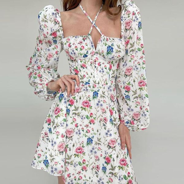 casual dresses fashion square neck women's halter puff sleeve floral a-line skirt shopping outing short dress, Black;gray
casual dresses fashion square neck women's halter puff sleeve floral a-line skirt shopping outing short dress, Black;gray