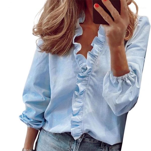 women's blouses & shirts loose blouse women elegant ruffle stitching v neck lantern long sleeve casual shirt summer spring female xxxl, White
women's blouses & shirts loose blouse women elegant ruffle stitching v neck lantern long sleeve casual shirt summer spring female xxxl, White