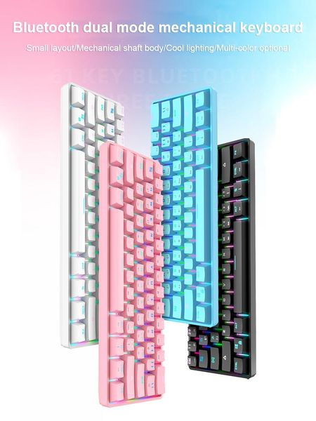 keyboards mechanical keyboard 61 keys with bluetooth wired dual mode rgb backlight for gaming computer office
keyboards mechanical keyboard 61 keys with bluetooth wired dual mode rgb backlight for gaming computer office