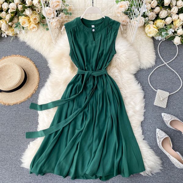 summer solid green/blue/yellow casual dress elegant sleeveless round neck sashes dresses vintage 2021 new fashion vestido veranoswimwear bat, Black;gray
summer solid green/blue/yellow casual dress elegant sleeveless round neck sashes dresses vintage 2021 new fashion vestido veranoswimwear bat, Black;gray