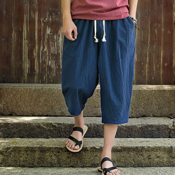 men's pants m-5xl wide leg linen drawstring elastic waist three quarter trousers mens summer loose fit casual xxxxxl, Black
men's pants m-5xl wide leg linen drawstring elastic waist three quarter trousers mens summer loose fit casual xxxxxl, Black