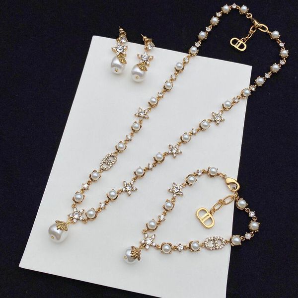d / di home cd letter pearl earrings set star bracelet five pointed star necklace women's hand jewelry, Silver
d / di home cd letter pearl earrings set star bracelet five pointed star necklace women's hand jewelry, Silver