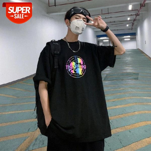 t-shirt men summer short-sleeved tide brand ins colorful reflective clothes half-sleeved trend loose student couple tshirt #3h5d, White;black
t-shirt men summer short-sleeved tide brand ins colorful reflective clothes half-sleeved trend loose student couple tshirt #3h5d, White;black