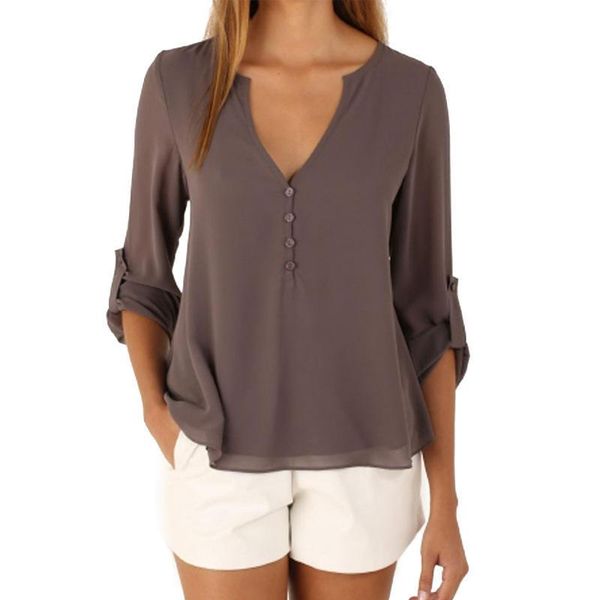 women's blouses & shirts white blouse women long sleeve ladies casual solid chiffon office shirt large size v-neck q2168
women's blouses & shirts white blouse women long sleeve ladies casual solid chiffon office shirt large size v-neck q2168