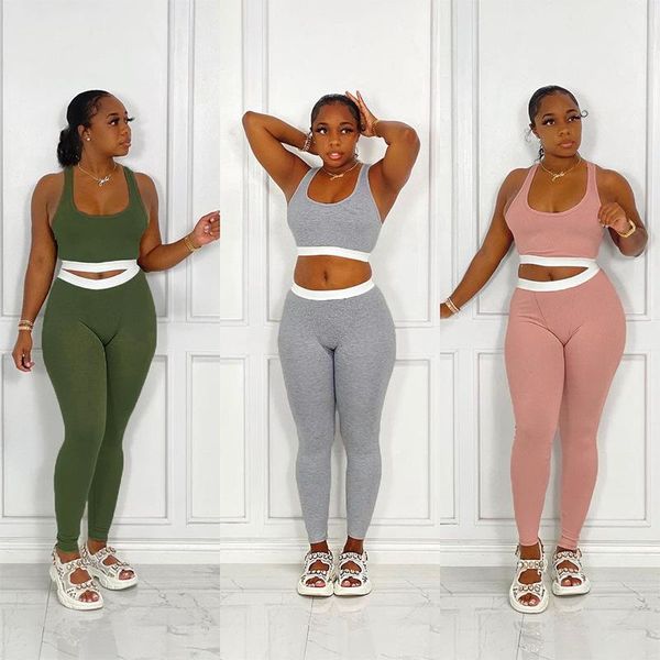 women's two piece pants set women2021 autumn solid color sleeveless crop high waist trousers sports fitness suit, White
women's two piece pants set women2021 autumn solid color sleeveless crop high waist trousers sports fitness suit, White