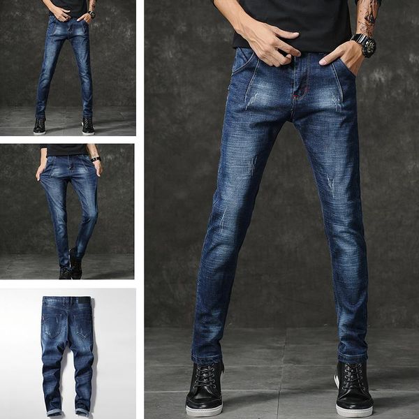 men's jeans slim straight fashion trendy trousers denim stretch fit casual pants fall/winter 2021, Blue
men's jeans slim straight fashion trendy trousers denim stretch fit casual pants fall/winter 2021, Blue
