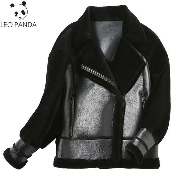 women's fur & faux winter short real lambs jacket coat women fashion superior quality natural shearling female motorcycle clothing, Black
women's fur & faux winter short real lambs jacket coat women fashion superior quality natural shearling female motorcycle clothing, Black