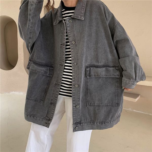 women's jackets women boyfriend basic denim coats spring autumn female jeans coat feminino loose jacket streetwear outerwear 37q4, Black;brown
women's jackets women boyfriend basic denim coats spring autumn female jeans coat feminino loose jacket streetwear outerwear 37q4, Black;brown
