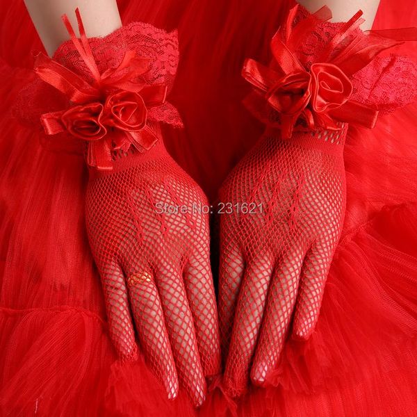five fingers gloves women' fashion bride red gauze rose lace floral glove white, Blue;gray
five fingers gloves women' fashion bride red gauze rose lace floral glove white, Blue;gray