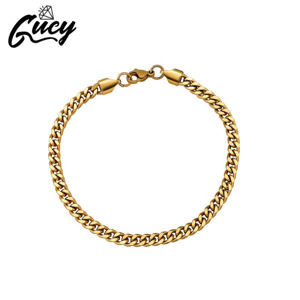 link, chain gucy 4mm cuban stainless steel bracelet hip hop punk jewelry party gift for men, Black
link, chain gucy 4mm cuban stainless steel bracelet hip hop punk jewelry party gift for men, Black