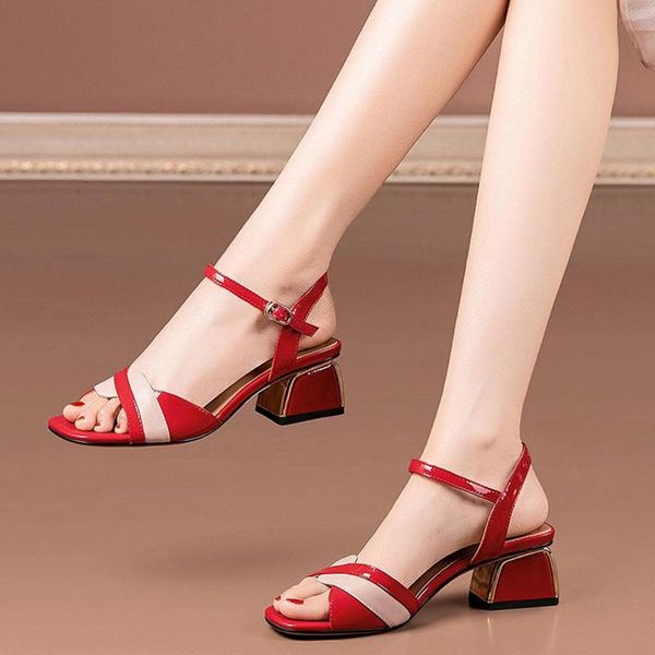 sandals rimocy mix color square heels women 2021 patent leather ankle strap woman summer open toe med heel shoes ladies, Black
sandals rimocy mix color square heels women 2021 patent leather ankle strap woman summer open toe med heel shoes ladies, Black