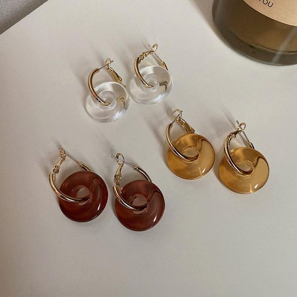 hoop & huggie kofsac geometric circle earrings for women fashion anniversary accessories vintage brown transparent earring jewelry gifts, Golden;silver
hoop & huggie kofsac geometric circle earrings for women fashion anniversary accessories vintage brown transparent earring jewelry gifts, Golden;silver