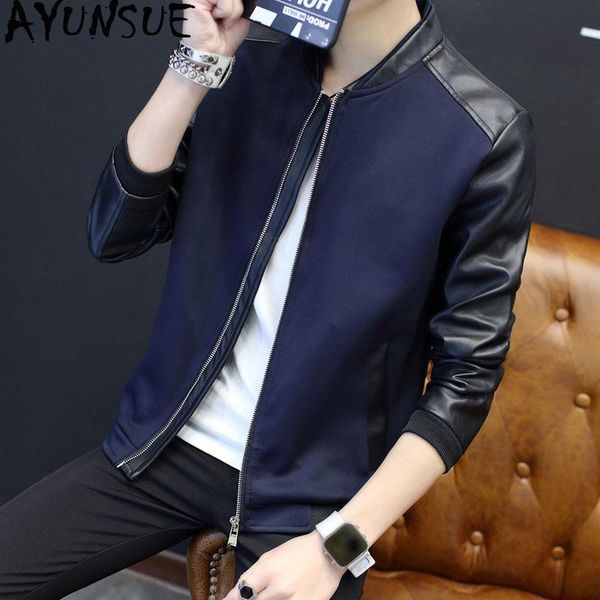 men's jackets ayunsue 2021 spring autumn jacket short coat korean clothes bomber pu leather men jaqueta masculina s16136 kj4655, Black;brown
men's jackets ayunsue 2021 spring autumn jacket short coat korean clothes bomber pu leather men jaqueta masculina s16136 kj4655, Black;brown