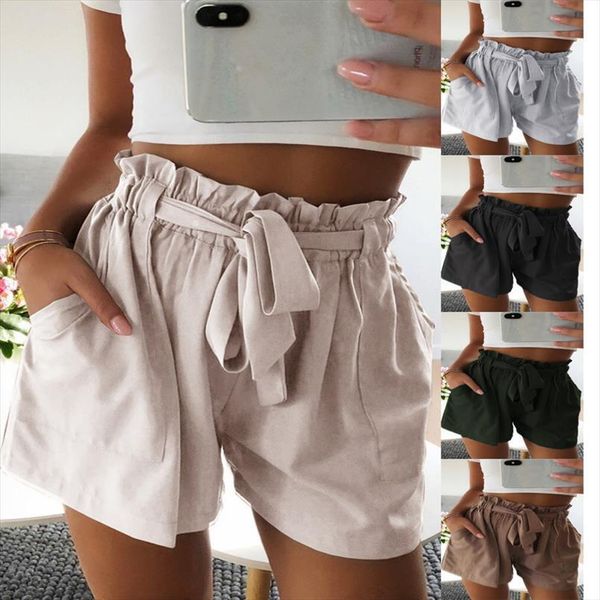 summer casual loose beach womens short mid waist solid fashion cotton with sashes ladies tie front ruffle, White;black
summer casual loose beach womens short mid waist solid fashion cotton with sashes ladies tie front ruffle, White;black