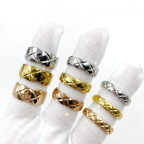 wedding rings fashion rhombus ring stainless steel geometric wavy lover woman x grid pattern jewelry trendy couple gift, Slivery;golden
wedding rings fashion rhombus ring stainless steel geometric wavy lover woman x grid pattern jewelry trendy couple gift, Slivery;golden