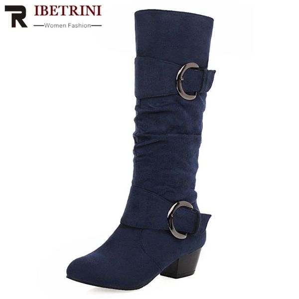 boots ribetrini classic elegant pleated shoes women buckle decorating mid-calf med chunky heels autumn, Black
boots ribetrini classic elegant pleated shoes women buckle decorating mid-calf med chunky heels autumn, Black