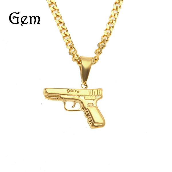 hip hop trendy gang pistol pendant with vacuum color preserving electroplated men's personality necklace, Silver
hip hop trendy gang pistol pendant with vacuum color preserving electroplated men's personality necklace, Silver
