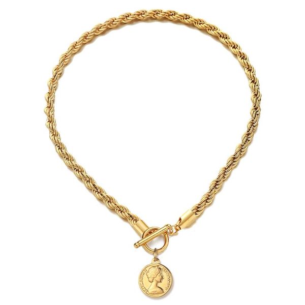 chokers gold stainless steel twist chain head coin choker necklaces for women pendant jewelry drop, Golden;silver
chokers gold stainless steel twist chain head coin choker necklaces for women pendant jewelry drop, Golden;silver