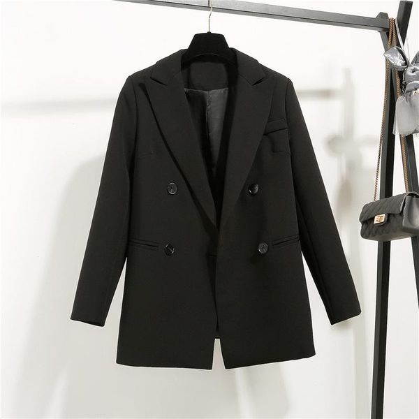 women's suits & blazers korean style solid color blazer women 2021 jacket female oversize leisure autumn office pocket suit coat, White;black
women's suits & blazers korean style solid color blazer women 2021 jacket female oversize leisure autumn office pocket suit coat, White;black