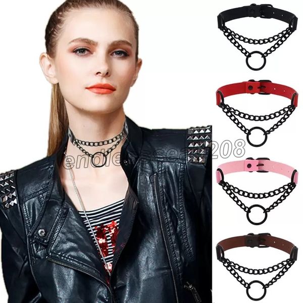 black leather choker necklace female collar for women goth punk chain harajuku chocker festival girls gothic jewelry, Silver
black leather choker necklace female collar for women goth punk chain harajuku chocker festival girls gothic jewelry, Silver
