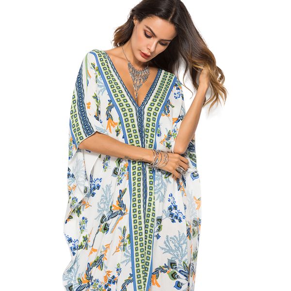 2021 new women print summer beach long es v-neck fashion bat sleeve bohemian maxi female casual arcd, Black;gray
2021 new women print summer beach long es v-neck fashion bat sleeve bohemian maxi female casual arcd, Black;gray