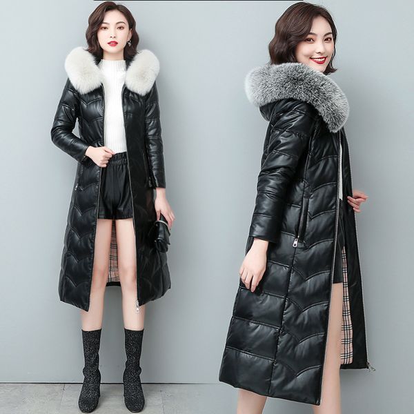 haining town leather wool sheepskin down large women's wear medium and long thickened jacket over the knee thin nun fur, Black
haining town leather wool sheepskin down large women's wear medium and long thickened jacket over the knee thin nun fur, Black