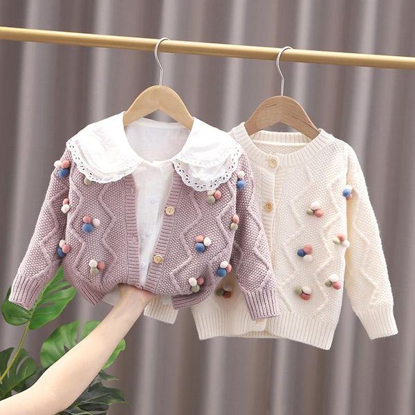 pullover toddler girls knitted sweater cardigan 2021 autumn winter lovely colored balls single breasted girl jacket children outerwear, Blue
pullover toddler girls knitted sweater cardigan 2021 autumn winter lovely colored balls single breasted girl jacket children outerwear, Blue