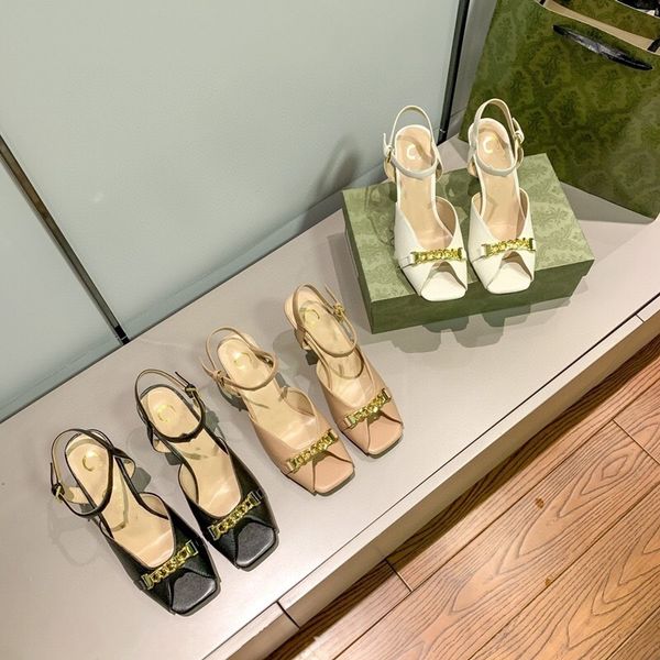 summer 2021 new g family fish mouth metal chain high heeled thin heel one line sandals open toe women's shoes, Black
summer 2021 new g family fish mouth metal chain high heeled thin heel one line sandals open toe women's shoes, Black