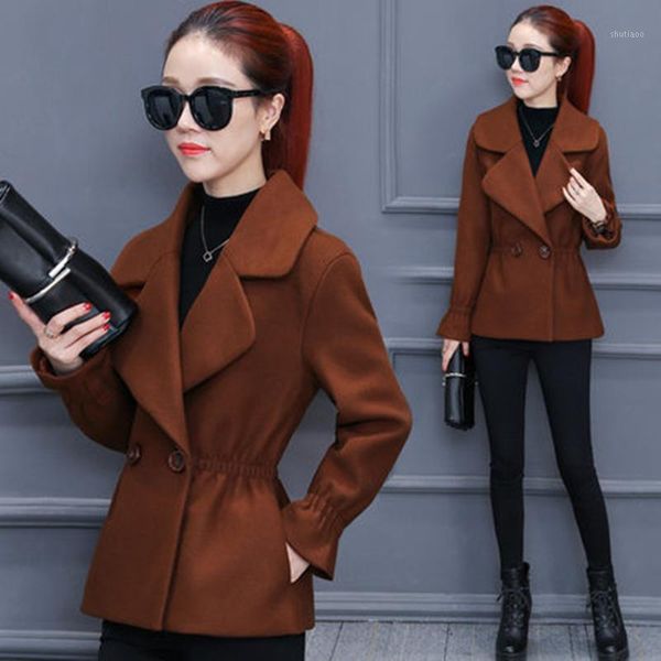 women's wool & blends women short woolen coat 2021 female spring autumn slim jacket suit collar fashion clothing coats overcoat, Black
women's wool & blends women short woolen coat 2021 female spring autumn slim jacket suit collar fashion clothing coats overcoat, Black