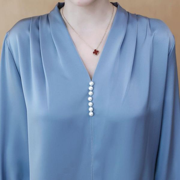 women's blouses & shirts arrival women spring summer style lady casual long sleeve v-neck beading decor busas zz0274, White
women's blouses & shirts arrival women spring summer style lady casual long sleeve v-neck beading decor busas zz0274, White