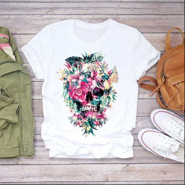 women cartoon skull floral 90s short sleeve halloween print lady t shirts womens graphic t shirt ladies female tee t shirt, White
women cartoon skull floral 90s short sleeve halloween print lady t shirts womens graphic t shirt ladies female tee t shirt, White
