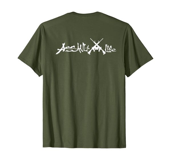 assault rifle life tshirt, White;black
