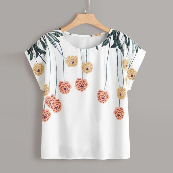 women's blouses & shirts womens plus size casual floral print summer o-neck loose shirt basic streetwear short sleeves blouse graphic, White
women's blouses & shirts womens plus size casual floral print summer o-neck loose shirt basic streetwear short sleeves blouse graphic, White