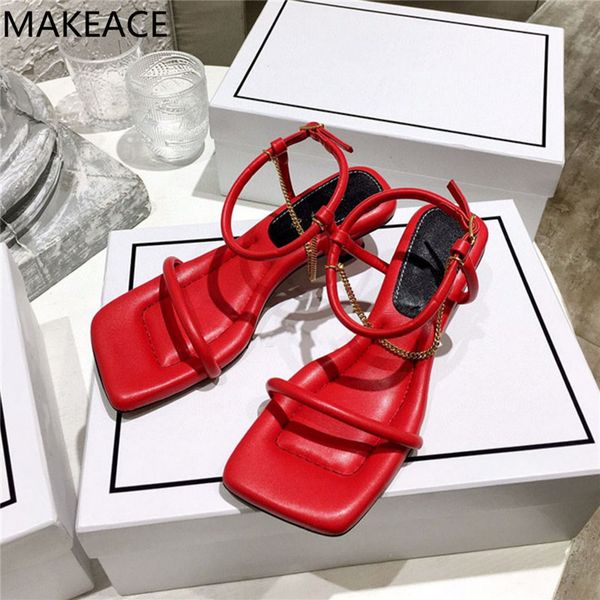 official website 70% off outlet summer metal chain heels sandals women genuine leather one strap square toe sandalias mujer designer runway, Black
official website 70% off outlet summer metal chain heels sandals women genuine leather one strap square toe sandalias mujer designer runway, Black