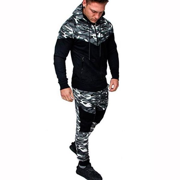 suit color matching hooded sweater outdoor sports men's camouflage new cardigan, Black
suit color matching hooded sweater outdoor sports men's camouflage new cardigan, Black
