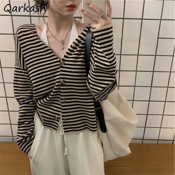 women's knits & tees striped cardigan women loose ulzzang spring cozy design retro students fashion v-neck harajuku femme all-match lei, White
women's knits & tees striped cardigan women loose ulzzang spring cozy design retro students fashion v-neck harajuku femme all-match lei, White