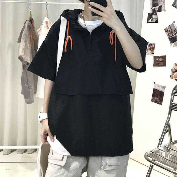 street vintage american ice silk t-shirt short sleeve 2021 tooling net red fried street high-end men's wear, White;black
street vintage american ice silk t-shirt short sleeve 2021 tooling net red fried street high-end men's wear, White;black