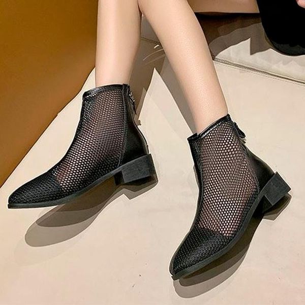 boots summer ladies sandals mesh mid-heel net mid heel women pointed toe hollow breathable woman fashion elegant shoe 2021, Black
boots summer ladies sandals mesh mid-heel net mid heel women pointed toe hollow breathable woman fashion elegant shoe 2021, Black