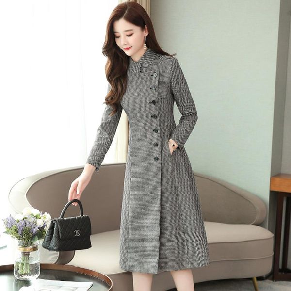 women's wool & blends cashmere long coat 2021 winter jacket vintage autumn plus size warm woolen elegant women bodycon party plaid outw, Black
women's wool & blends cashmere long coat 2021 winter jacket vintage autumn plus size warm woolen elegant women bodycon party plaid outw, Black