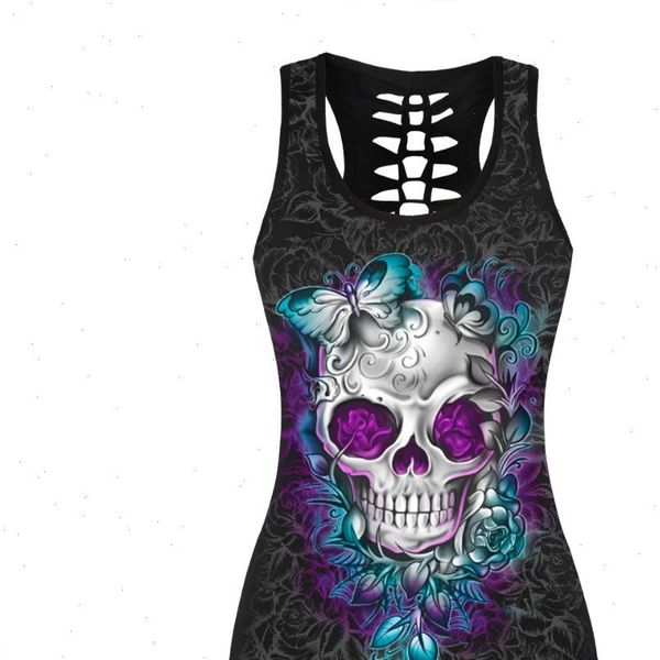 3d floral skull printed women summer tank vests sleeveless hollow out o neck halloween fitness gymn blusa, White
3d floral skull printed women summer tank vests sleeveless hollow out o neck halloween fitness gymn blusa, White